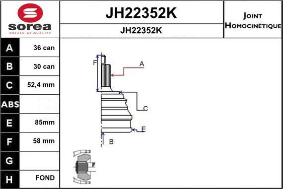 SNRA JH22352K - Jeu de joints, arbre de transmission cwaw.fr