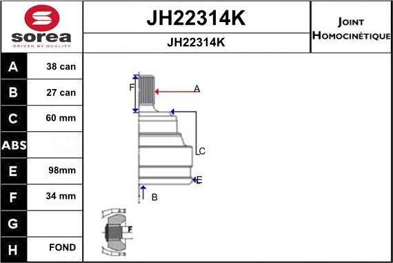 SNRA JH22314K - Jeu de joints, arbre de transmission cwaw.fr