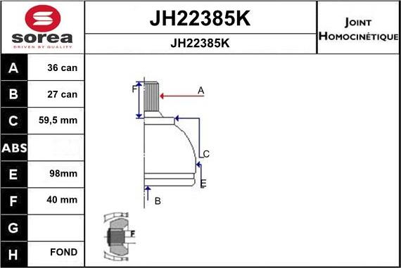 SNRA JH22385K - Jeu de joints, arbre de transmission cwaw.fr