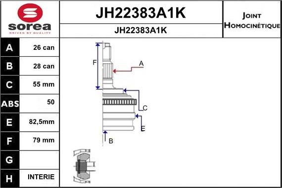 SNRA JH22383A1K - Jeu de joints, arbre de transmission cwaw.fr