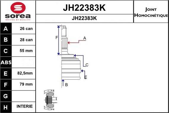 SNRA JH22383K - Jeu de joints, arbre de transmission cwaw.fr