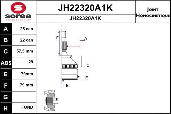 SNRA JH22320A1K - Jeu de joints, arbre de transmission cwaw.fr