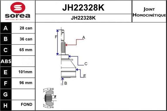 SNRA JH22328K - Jeu de joints, arbre de transmission cwaw.fr