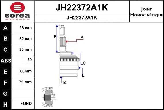 SNRA JH22372A1K - Jeu de joints, arbre de transmission cwaw.fr