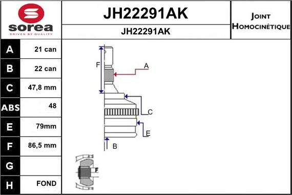 SNRA JH22291AK - Jeu de joints, arbre de transmission cwaw.fr