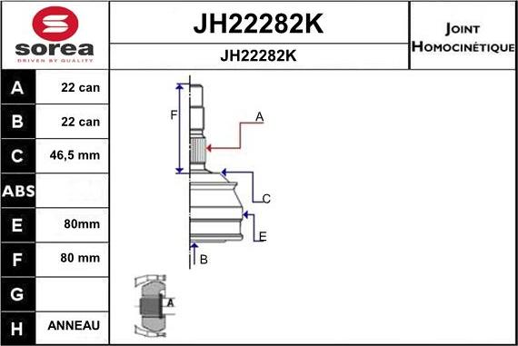 SNRA JH22282K - Jeu de joints, arbre de transmission cwaw.fr