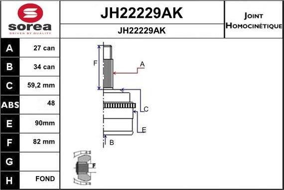 SNRA JH22229AK - Jeu de joints, arbre de transmission cwaw.fr