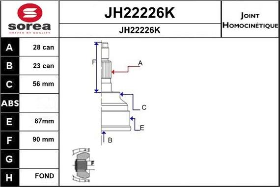 SNRA JH22226K - Jeu de joints, arbre de transmission cwaw.fr