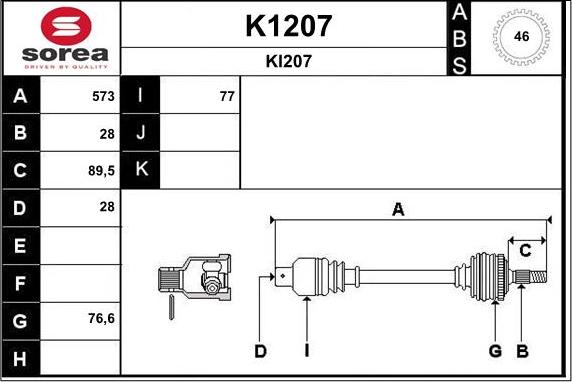 SNRA K1207 - Arbre de transmission cwaw.fr