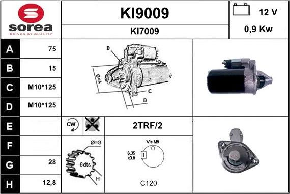 SNRA KI9009 - Démarreur cwaw.fr