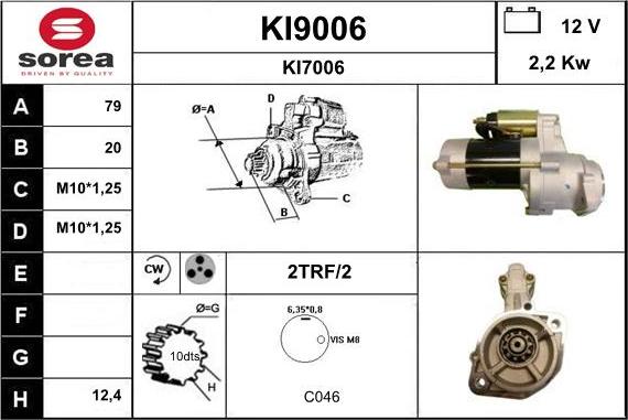 SNRA KI9006 - Démarreur cwaw.fr