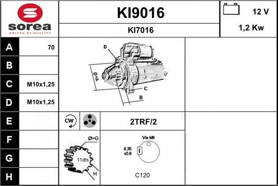 SNRA KI9016 - Démarreur cwaw.fr