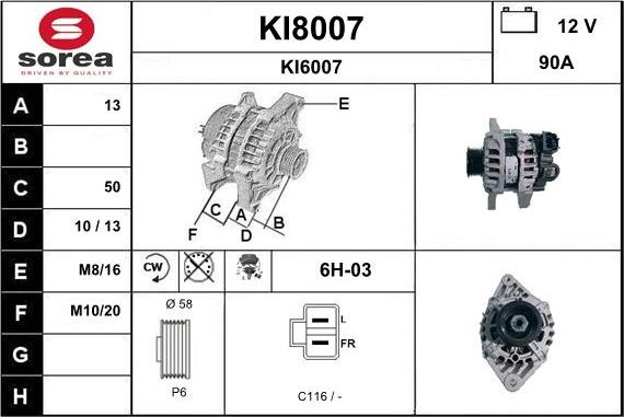 SNRA KI8007 - Alternateur cwaw.fr