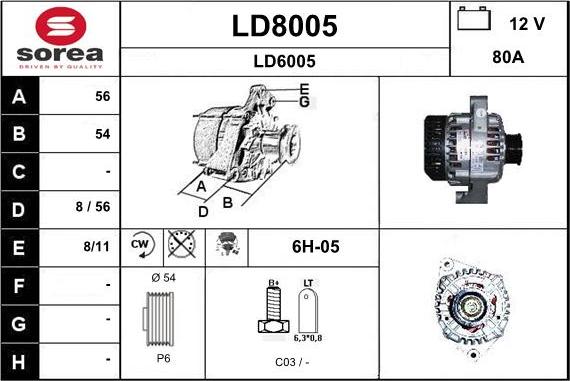 SNRA LD8005 - Alternateur cwaw.fr