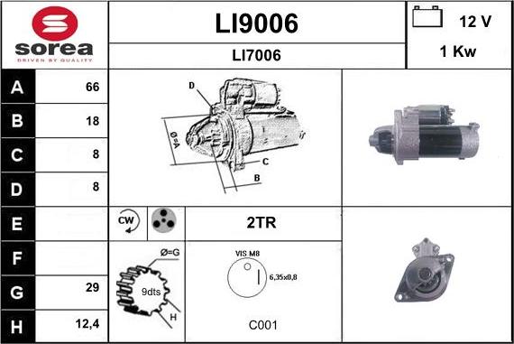 SNRA LI9006 - Démarreur cwaw.fr