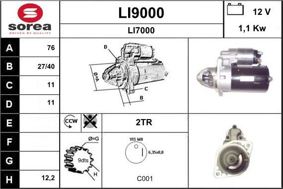 SNRA LI9000 - Démarreur cwaw.fr