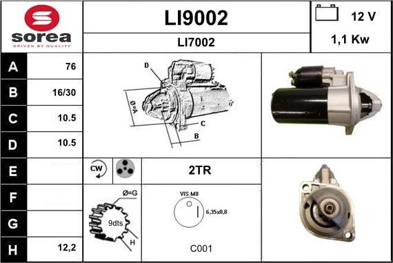 SNRA LI9002 - Démarreur cwaw.fr