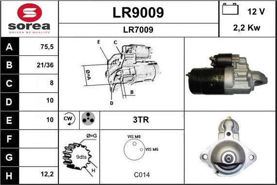 SNRA LR9009 - Démarreur cwaw.fr