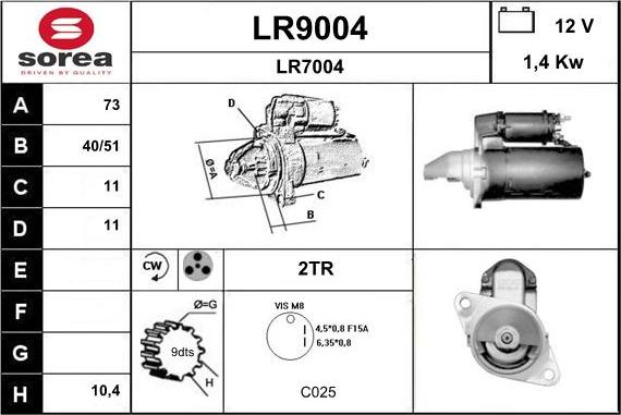 SNRA LR9004 - Démarreur cwaw.fr