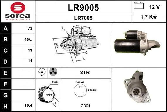 SNRA LR9005 - Démarreur cwaw.fr