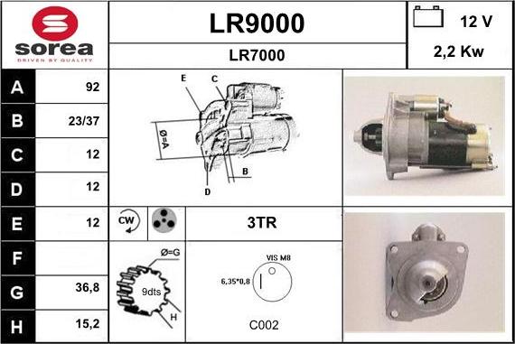 SNRA LR9000 - Démarreur cwaw.fr