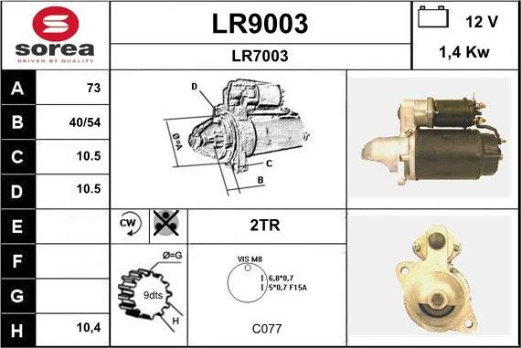 SNRA LR9003 - Démarreur cwaw.fr