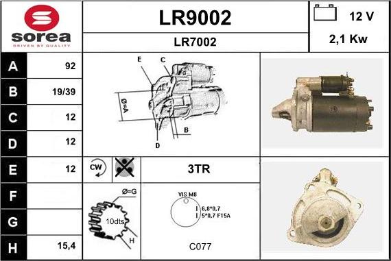 SNRA LR9002 - Démarreur cwaw.fr