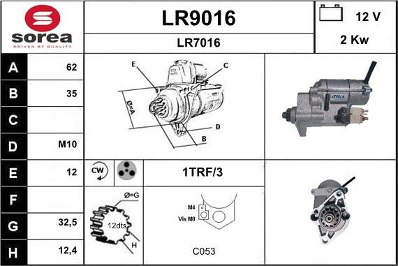 SNRA LR9016 - Démarreur cwaw.fr