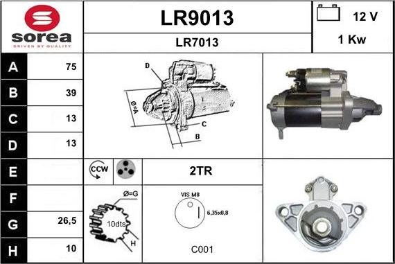 SNRA LR9013 - Démarreur cwaw.fr