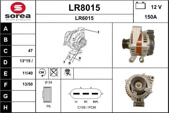 SNRA LR8015 - Alternateur cwaw.fr