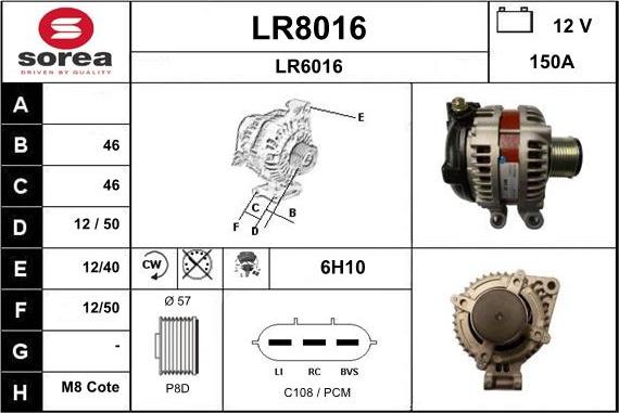 SNRA LR8016 - Alternateur cwaw.fr