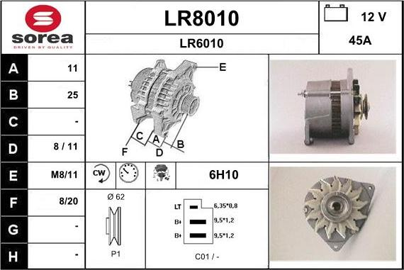 SNRA LR8010 - Alternateur cwaw.fr