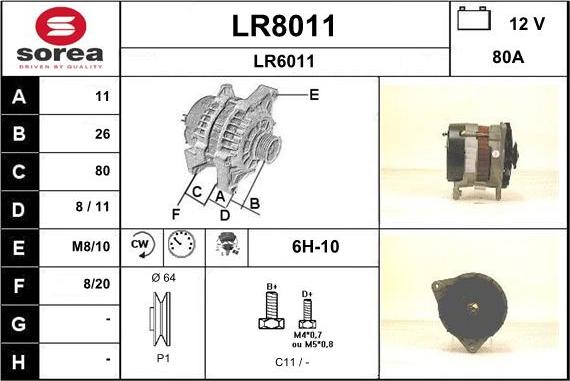 SNRA LR8011 - Alternateur cwaw.fr