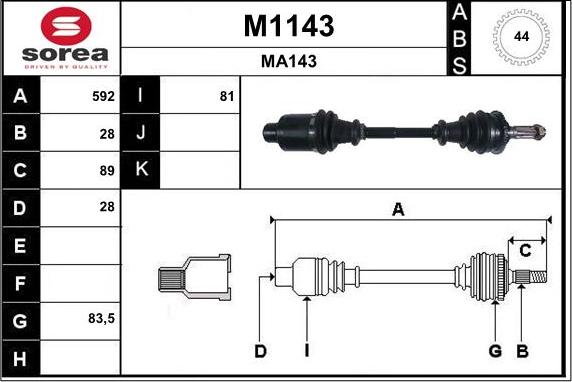 SNRA M1143 - Arbre de transmission cwaw.fr