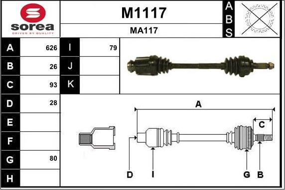 SNRA M1117 - Arbre de transmission cwaw.fr