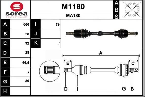 SNRA M1180 - Arbre de transmission cwaw.fr