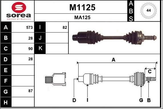 SNRA M1125 - Arbre de transmission cwaw.fr