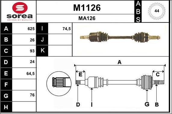 SNRA M1126 - Arbre de transmission cwaw.fr