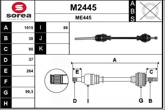 SNRA M2445 - Arbre de transmission cwaw.fr