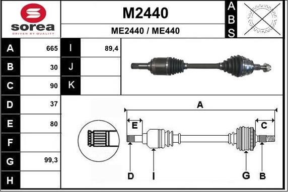 SNRA M2440 - Arbre de transmission cwaw.fr