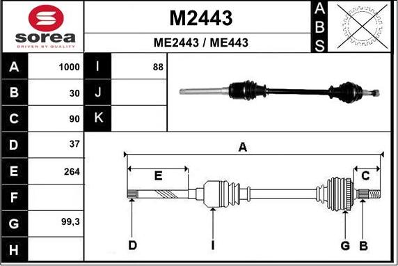 SNRA M2443 - Arbre de transmission cwaw.fr