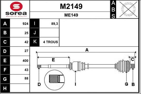 SNRA M2149 - Arbre de transmission cwaw.fr