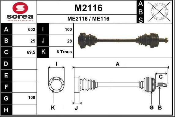 SNRA M2116 - Arbre de transmission cwaw.fr