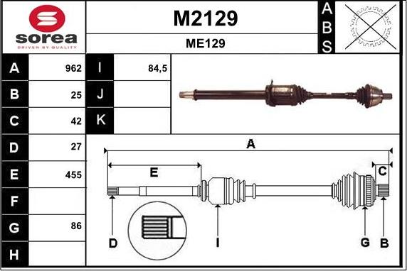 SNRA M2129 - Arbre de transmission cwaw.fr