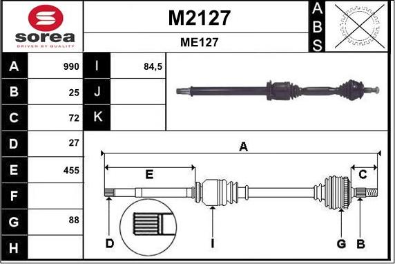 SNRA M2127 - Arbre de transmission cwaw.fr