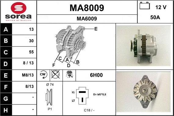 SNRA MA8009 - Alternateur cwaw.fr