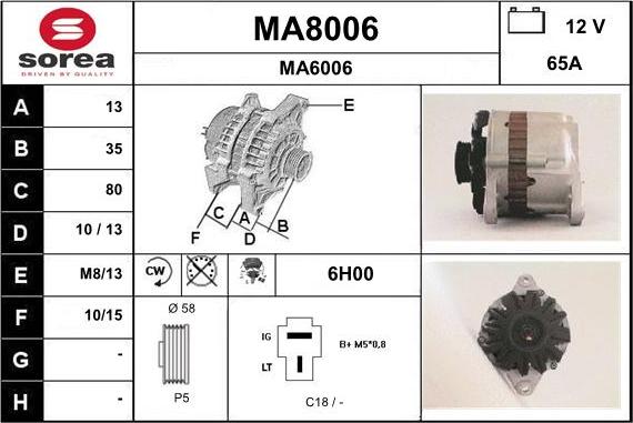 SNRA MA8006 - Alternateur cwaw.fr