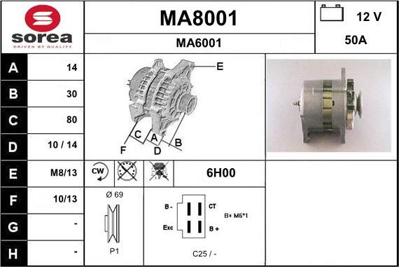 SNRA MA8001 - Alternateur cwaw.fr