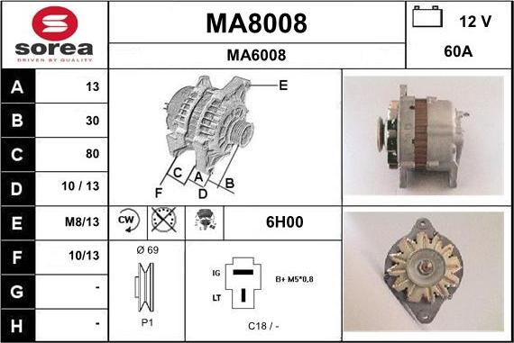 SNRA MA8008 - Alternateur cwaw.fr