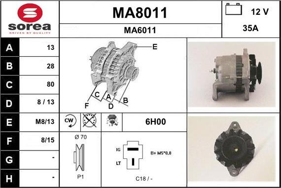 SNRA MA8011 - Alternateur cwaw.fr